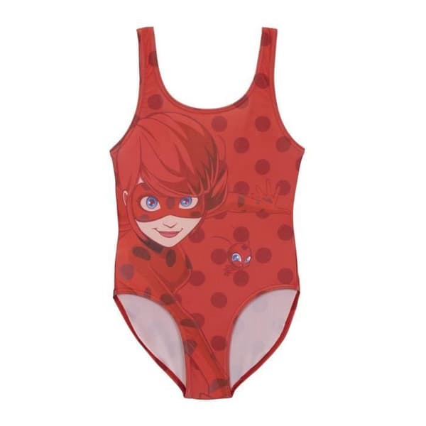 Baddräkt i ett stycke för flickor Miraculous LadyBug Red från 4 till 12 år