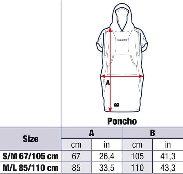 Skjutöverdel - Cressi glidande lycra - XVA914000 - Herrrock Poncho med huva
