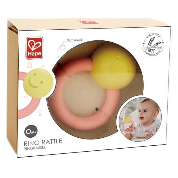 Barnleksak - HAPE - Skallring 10 cm - Trä - Gul