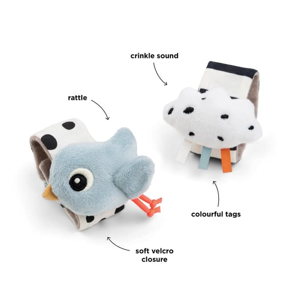 Handledsskallra 2-pack Happy Clouds Blue Dony By Deer