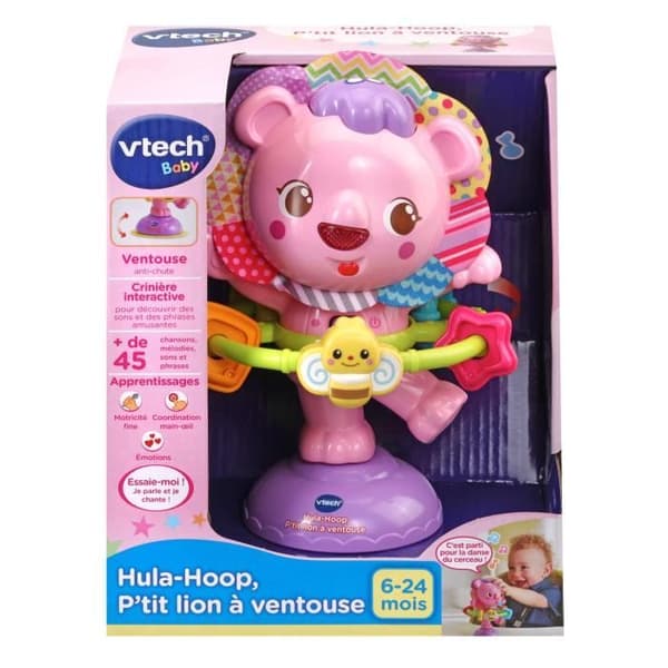 VTECH BABY Activity Toy - Hula-Hoop, Little Lion med sugkopp - Rosa