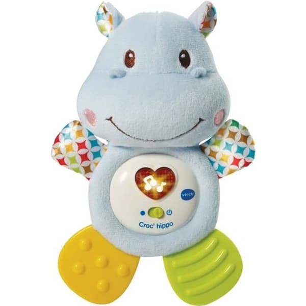 VTECH BABY - Croc'Hippo Rattle - Blå texturerad mjuk leksak