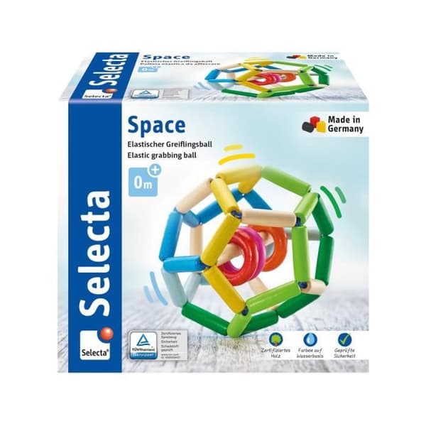 Rasselboll i trä Space - SELECTA - Leksak - Trä - Vit - Både för tjejer och killar