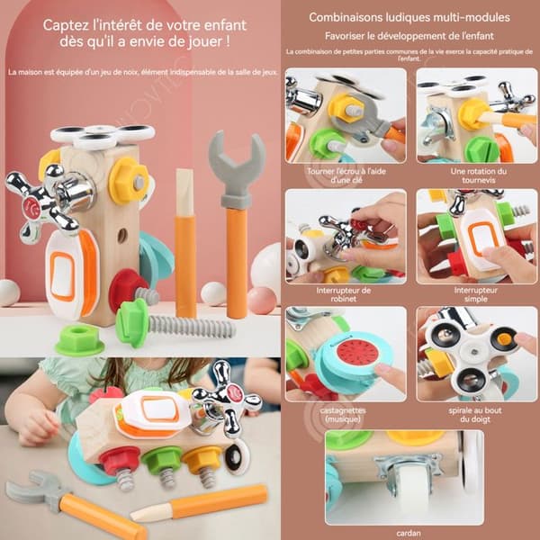 INN Montessori leksak 13,5x8cm DIY nötter tillbehör pedagogiska leksaker för barn odla praktiska färdigheter och logik