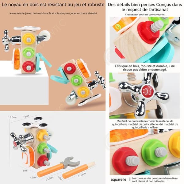 INN Montessori leksak 13,5x8cm DIY nötter tillbehör pedagogiska leksaker för barn odla praktiska färdigheter och logik