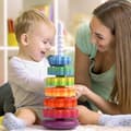Miniatyrbild 3 av 4: LCC® Stacking 35,6*13,5*13,5cm Barnens upplysningsleksaker Rainbow Rotating Tower