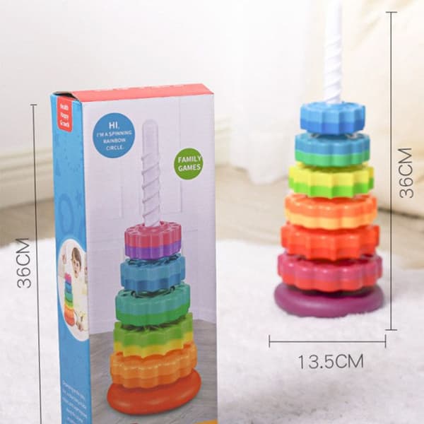 LCC® Stacking 35,6*13,5*13,5cm Barnens upplysningsleksaker Rainbow Rotating Tower