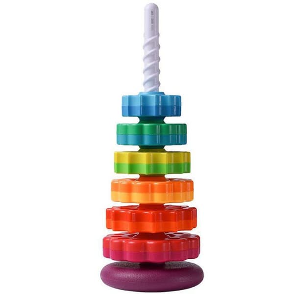 LCC® Stacking 35,6*13,5*13,5cm Barnens upplysningsleksaker Rainbow Rotating Tower