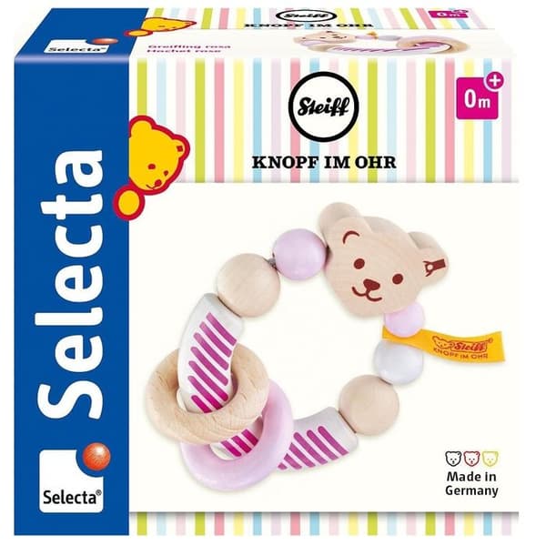 Selecta - Hochet Ours Steiff rosa - SCHMIDT