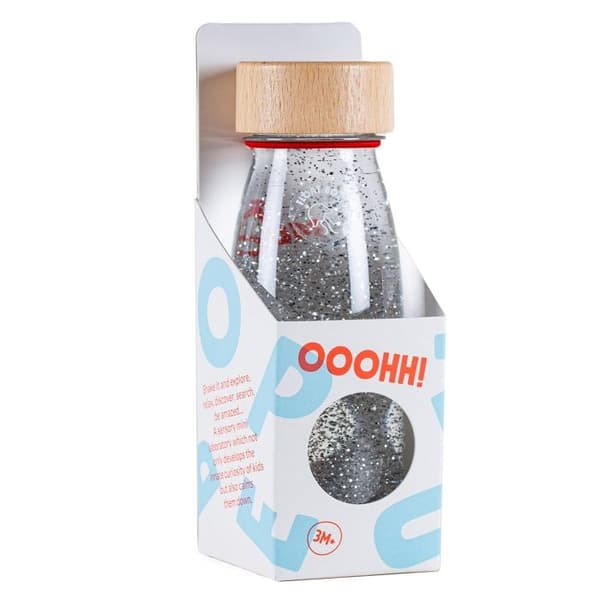 Petit Boum - Flytande sensorisk flaska i silver - COOL KIDS PROJECT