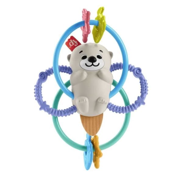 Fisher-Price BPA-fri skallra och barnsjukdomar leksak för nyfödda, vrida och tugga utter HJW12