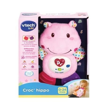 VTECH BABY - Croc'Hippo Rangle - Lyserød Tekstureret Plys