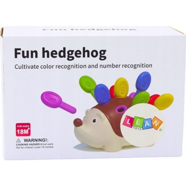 Hochet Leantoys Igel sensorisk för bebisar, pinnar, siffror och färger