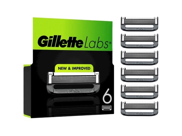 Gillette Labs, Systemklingen 6er, Män, Gillette, Labs, Rostfritt stål, Grå, 6 styck