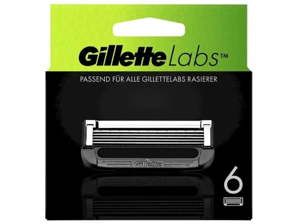 Gillette Labs, Systemklingen 6er, Män, Gillette, Labs, Rostfritt stål, Grå, 6 styck