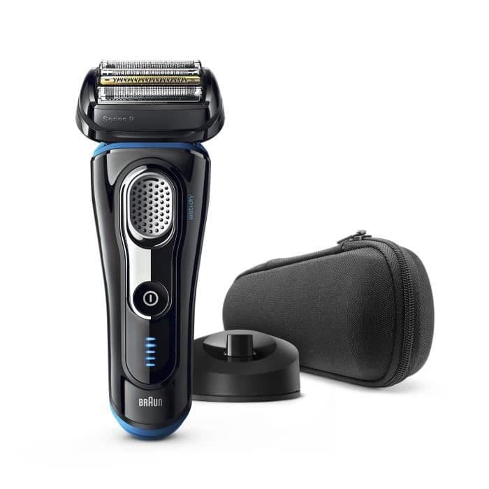 BRAUN Sarja 9 9242s Sähkökäyttöinen parranajokone - Mies - Latausalusta ja matkapussi - Musta ja sininen
