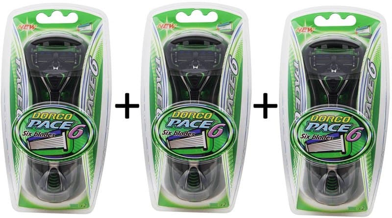 3st Pace6 rakhyvel + 6st rakblad - 6-bladig hyvel för män