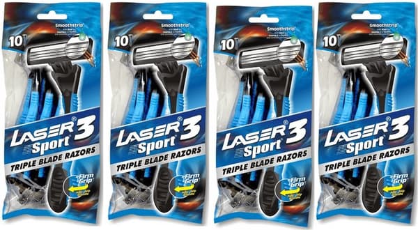 40 st rakhyvlar Laser Sport3, 3-bladig rakhyvel för män,killar
