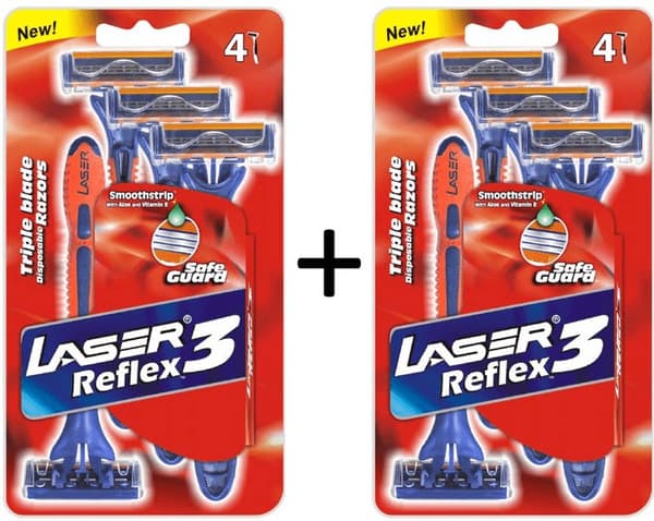 Rakhyvel för män Reflex3 8-pack