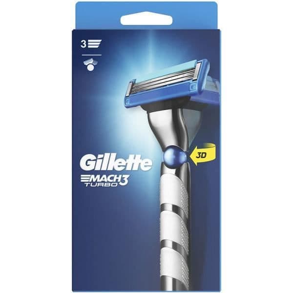 Rakhyvel - GILLETTE - Mach 3 Turbo - Blandad - 1 Recambio - Optimal komfort med rakkräm