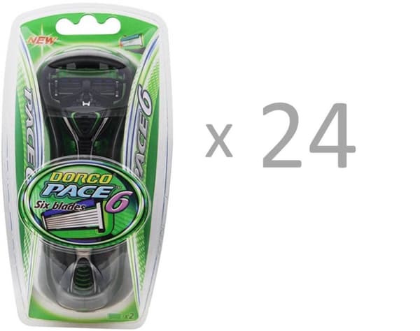 24st Dorco Pace6 rakhyvel + 48st rakblad - 6-bladig hyvel för män