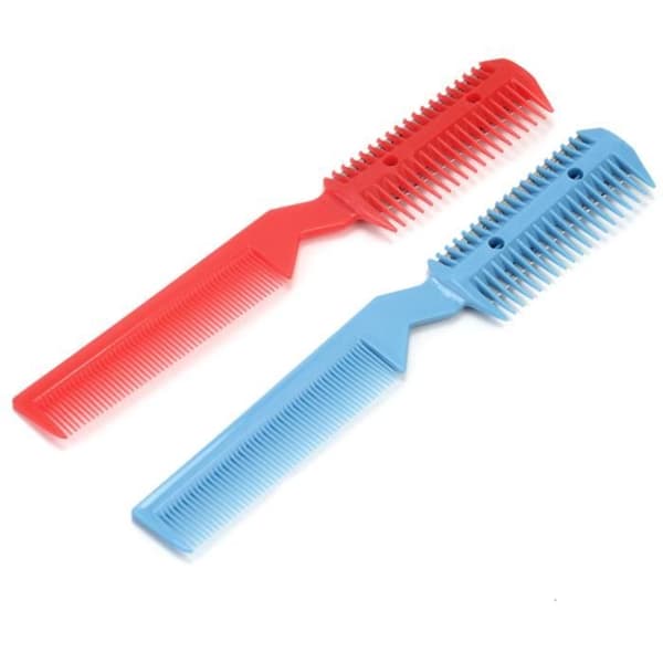 2x Razor Comb Hårklippning Thinner Med Hårtrimmer Frisörblad