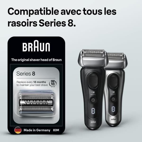 Reservoir - BRAUN - 83M - För elektrisk rakhyvel Series 8 - Silverfärgad