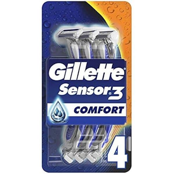 Engångsrakhyvlar - Gillette - Sensor3 - 3 blad - Lubrastrip Comfortgel aktiverad av vatten