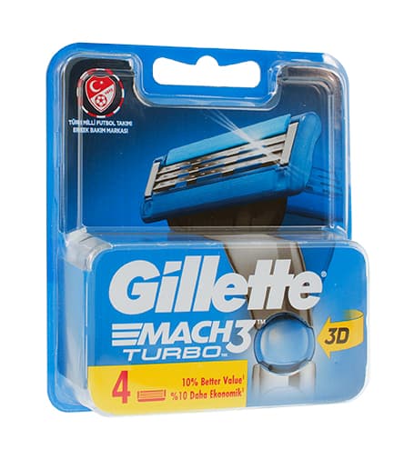 Gillette Mach3 Turbo spare blades for men 4 pcs