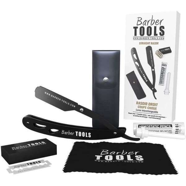 Rak rakhyvel - Barberrakhyvel - Utbytbart blad - 5 dubbla blad - Hemostatisk sticka