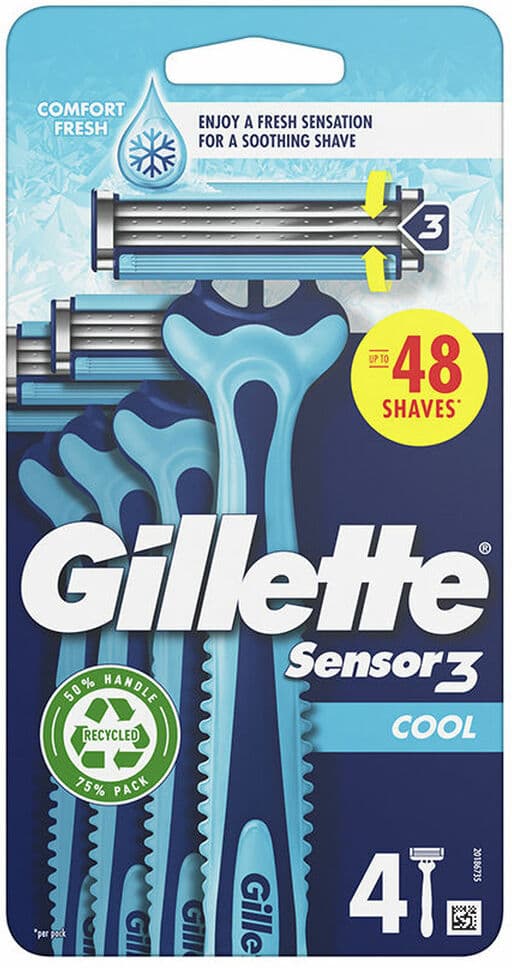 Disposable Razor Gillette SENSOR 3 COOL (4 Units)
