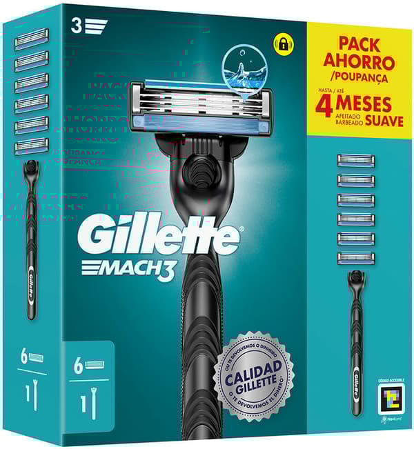 Gillette Mach3 Machine + 6 Spare Parts