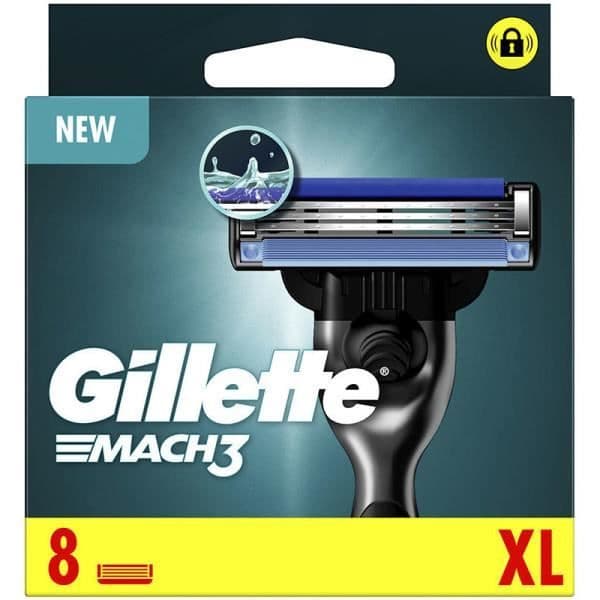 Rakhyvel och refill - GILLETTE - Mach 3 - Cargador 8 Recambios - Unisex - Optimal komfort
