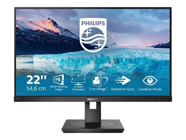 Philips S Line 222S1AE/00 Platt PC-skärm 54,6 cm (21,5") 1920 x 1080 pixlar Full HD LCD Svart