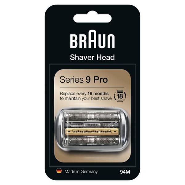 Ersättningshuvud - BRAUN - 94M - Silver - Kompatibel Series 9 Pro och 9 - Byte var 18:e månad