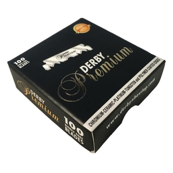 Derby 100 Premium svarta rakblad