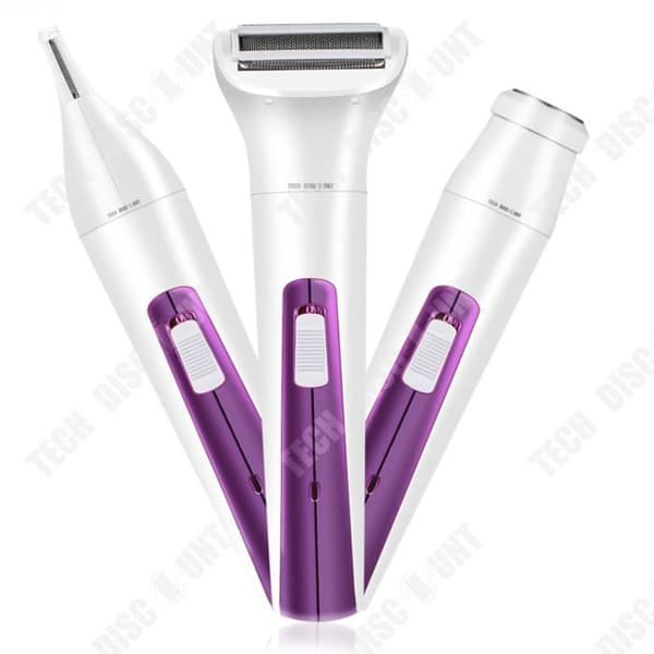 TD® elektrisk epilator för kvinnor 3 i 1 elektrisk trimmer elektrisk rakapparat Smärtfri hårborttagningsinstrument för hemmet Vit Lila