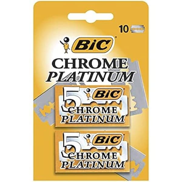 Rakblad - BIC - Chrome Platinum - 10 Dubbeltrådig Blad - Precision - För Män