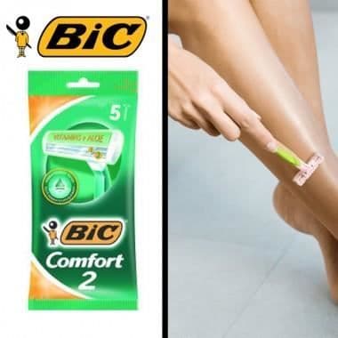 Engångsrasierer - BIC - Comfort 2 - 5 enheter - Berikade med vitaminer och aloe vera - För män