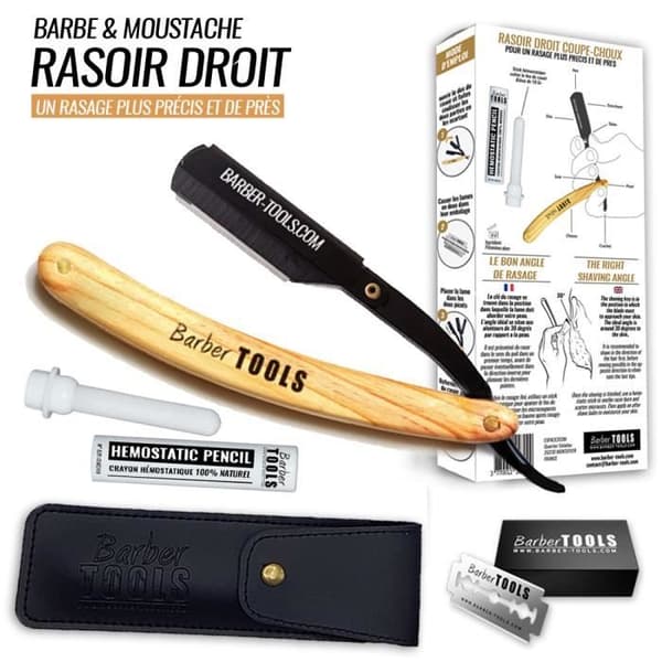 Rak rakhyvel/Barberrakhyvel utbytbart blad + 5 dubbla blad (10 enkelblad) + Hemostatisk sticka