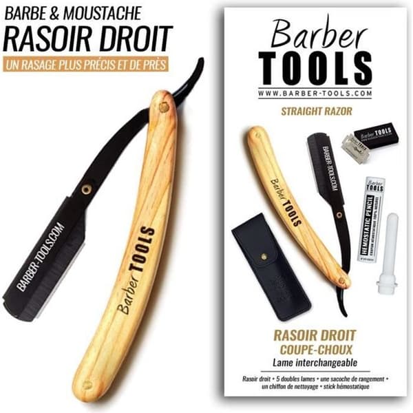 Rak rakhyvel/Barberrakhyvel utbytbart blad + 5 dubbla blad (10 enkelblad) + Hemostatisk sticka