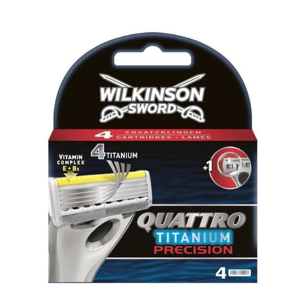 4 Blade Charger - Wilkinson Sword - Quattro Titanium Precision - För en exakt och bekväm rakning