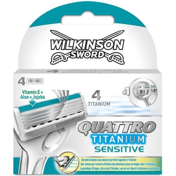 WILKINSON Quattro Titanium Sensitive + blad med 4