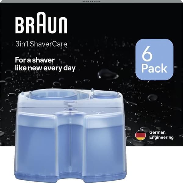 3-i-1-påfyllning - BRAUN - ShaverCare - För SmartCare-stationer, hygienisk rengöring - Paket med 6