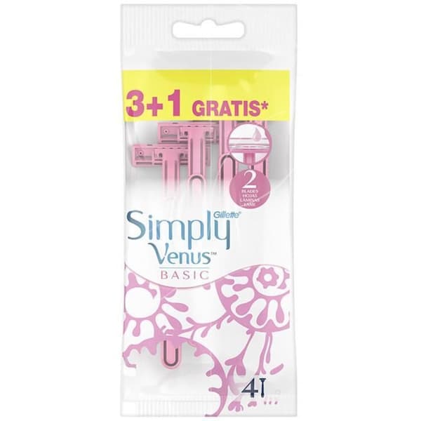 Gilllette Simply Venus Set om 4 engångsrakhyvlar med dubbla blad grundläggande