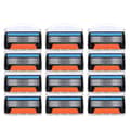 Miniatyrbillede 1 af 6: Auledio 12 Pack udskiftningsblade til Fusion manuelle barbermaskiner udskiftningsblade udskiftningsblade til barbermaskiner stilfuld orange