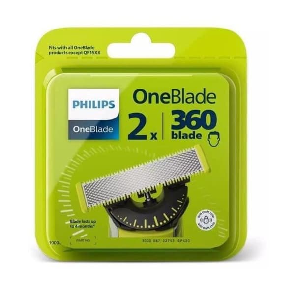PHILIPS - Set med 2 rakblad för OneBlade raktrimmer - QP420.50