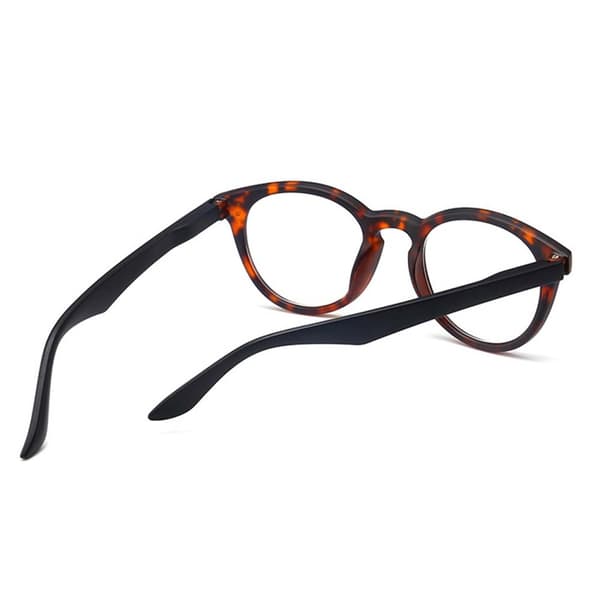 Leopard sort oval læser briller styrke 3,0 briller