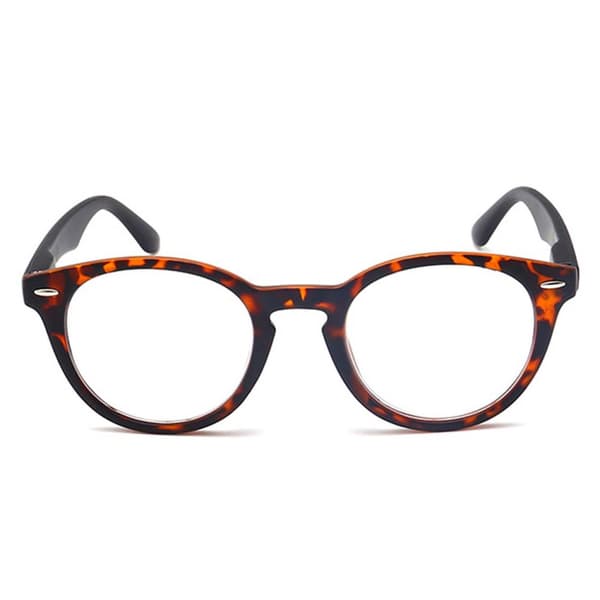 Leopard sort oval læser briller styrke 3,0 briller