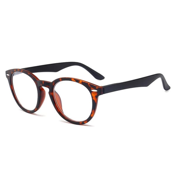 Leopard sort oval læser briller styrke 3,0 briller